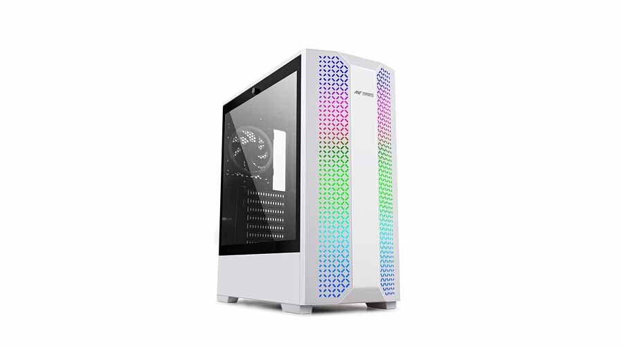 Ant Esports ICE-280TGW Mid Tower Computer Case I Gaming Cabinet -White Supports ATX, Micro-ATX, Motherboard with Transparent Side Panel 1 x 120 mm Rear Fan