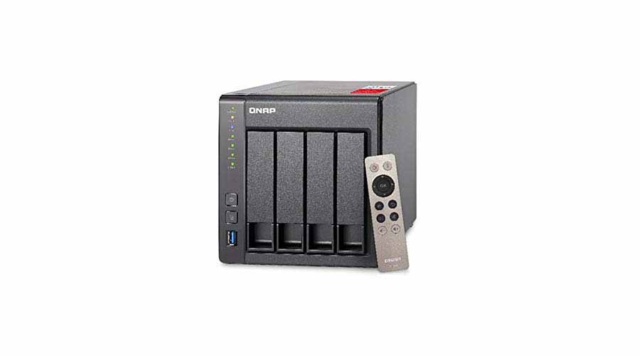 QNAP 4-Bay NAS TS-451+ Quad-core Intel Celeron J1900 2GB RAM with 256-bit External Drive encryption (AES), Hardware-Accelerated transcoding with 4 X USB Ports, Multicolour (TS-451+-2G)